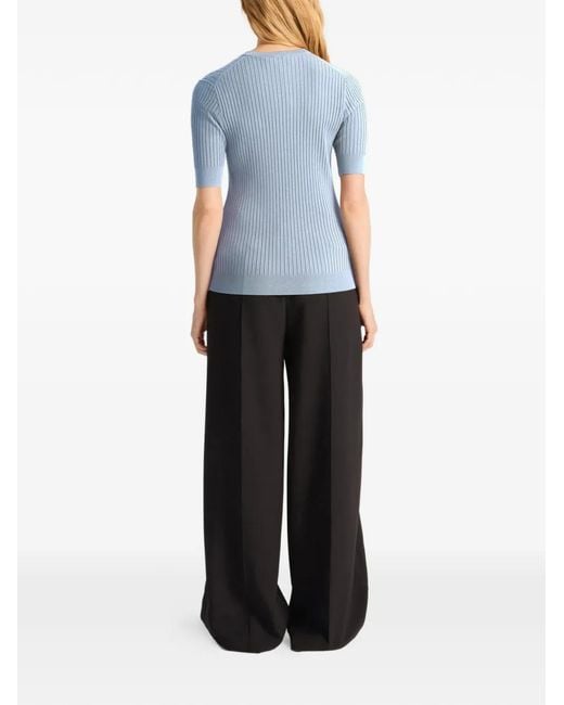 Fusalp Blue Jadou Ribbed Short-Sleeves T-Shirt