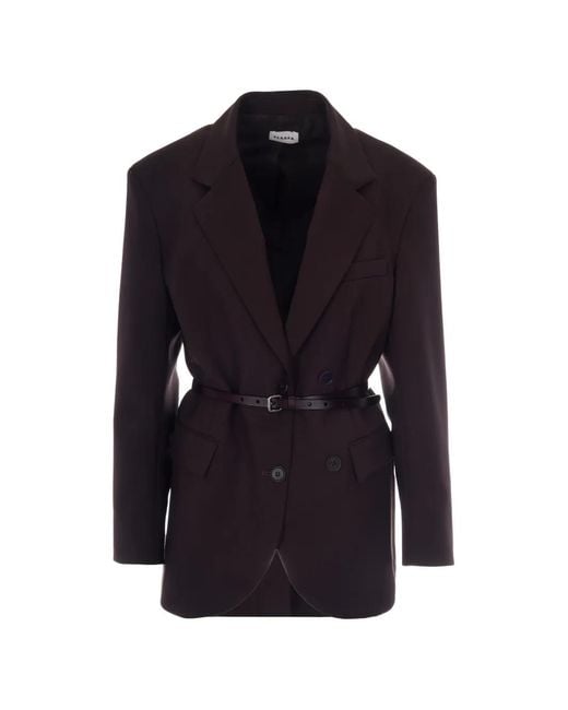 P.A.R.O.S.H. Blue Belted Double-Breasted Blazer