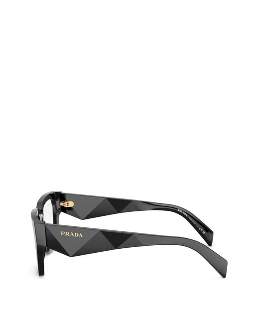 Prada Black Rectangle-Frame Glasses for men