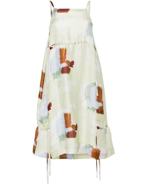 Henrik Vibskov White Pick Up Abstract-print Midi Dress