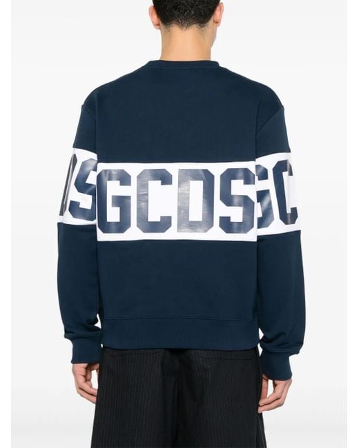 Gcds Blue Logo-Band Sweatshirt for men
