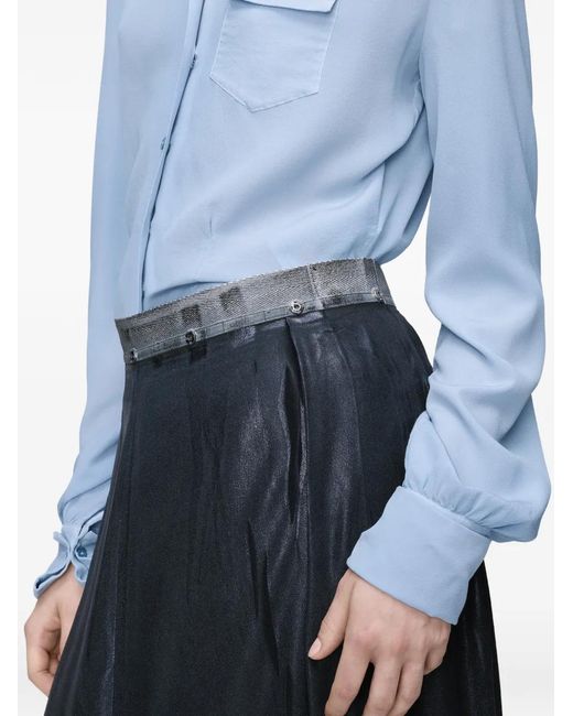 Maison Margiela Blue Textured Midi Skirt