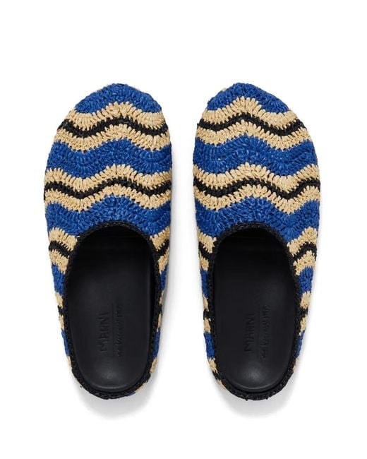 Marni Blue Mocassins Fussbet Sabot À Bout Rond for men