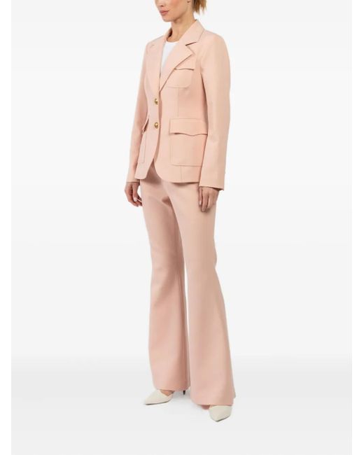 Smythe Natural Flap-Pocket Button Blazer