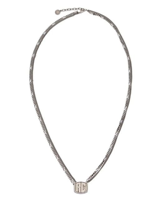 Roberto Cavalli Metallic Monogram Double-Chain Necklace for men