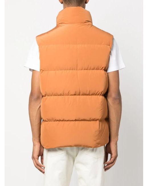 DSquared² Orange Funnel-Neck Padded Gilet for men