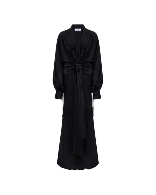 LES FILLES D'EVA Black Knotted Draped Dress