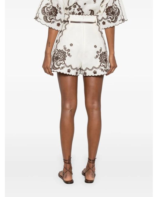 Zimmermann ★Ascension リネンショートパンツ ウッドビーズ付き Zimmermann Ascension ショートパンツ ナチュラル | Lyst