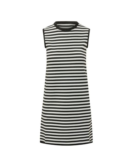 Max Mara Black Mxprane Striped Sleeveless Mini Dress