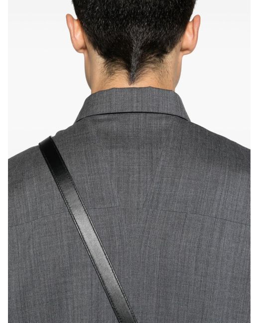 Jil Sander Gray Textured Wool Overshirt for men