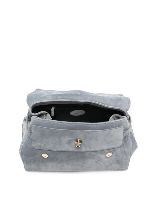 Mulberry Gray Alexa Suede Shoulder Bag