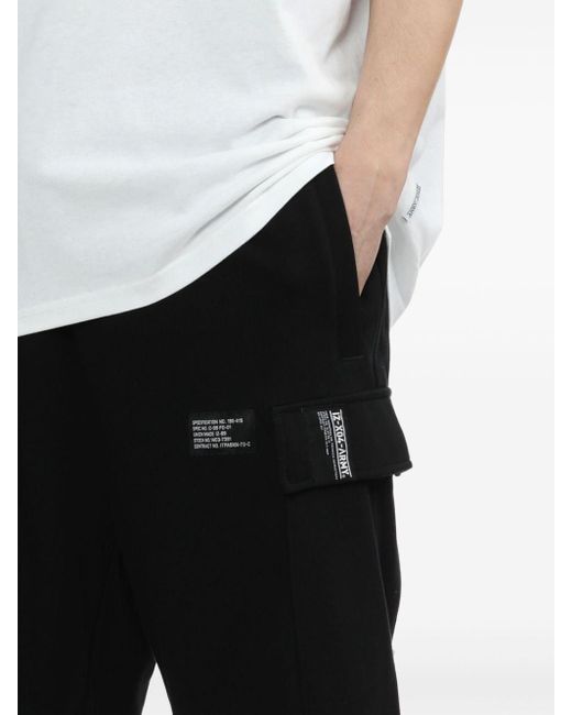 Izzue Black Logo-appliqué Cotton Shorts for men