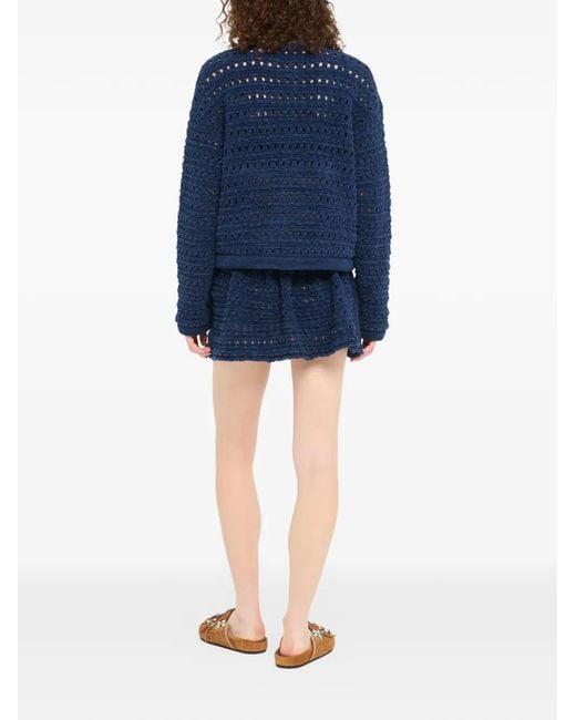 Alanui Blue The Breath Of The Lagoon Buttoned Jacket