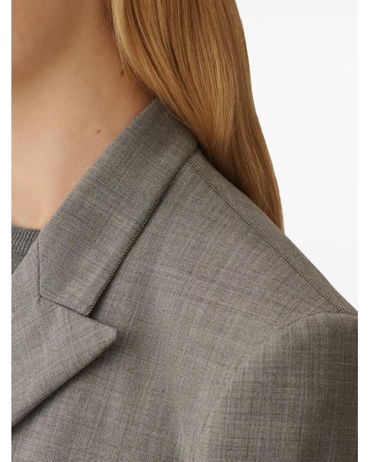 Fabiana Filippi Gray Double-Breasted Blazer