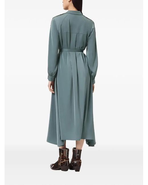 AllSaints Blue Lexi Button Belted Shirt Dress