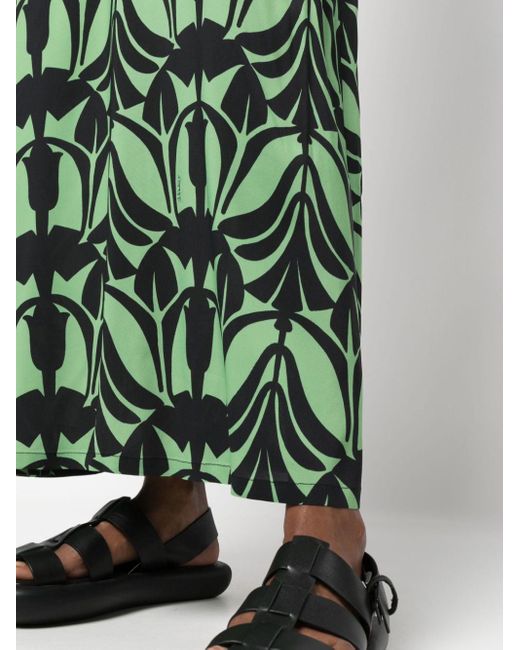 LaDoubleJ Maxi-jurk Met Abstract Patroon in het Green