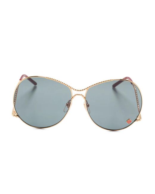 Casablanca Blue Twisted-Frame Oval Sunglasses