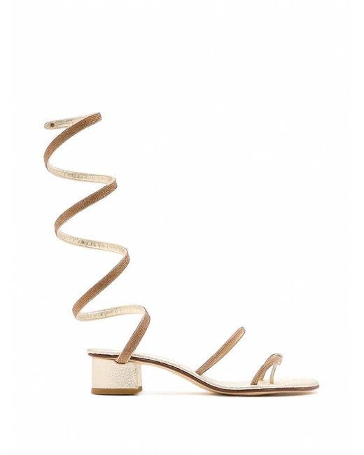 Cornetti White Martina Franca Crystal-Embellished Sandals