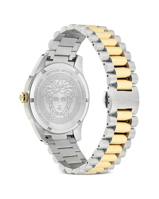 Versace Greca Gmt Fluted 41Mm in Metallic für Herren