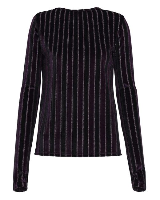 Amir Slama Black X Astrid Striped Top