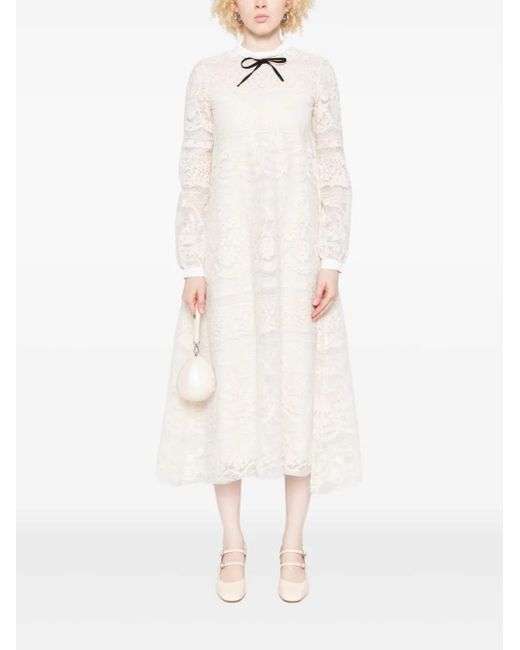 N°21 White Lace-Bow Maxi Dress