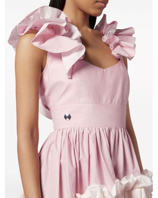 Philipp Plein Pink Gerüschtes Kleid