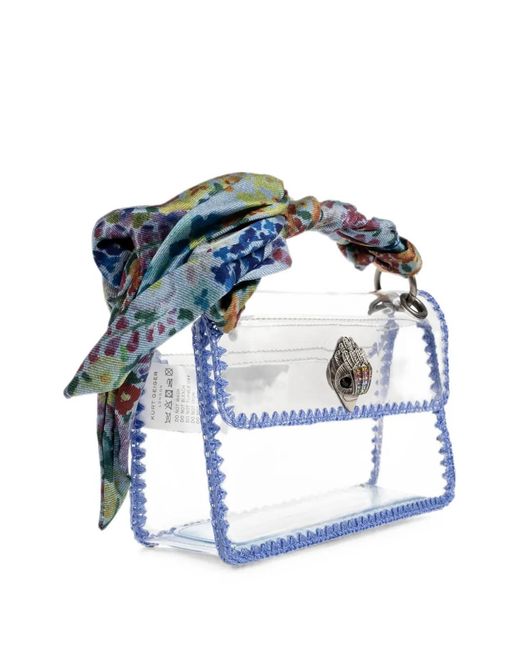 Kurt Geiger Blue Mini Kensington Scarf-Handle Tote Bag