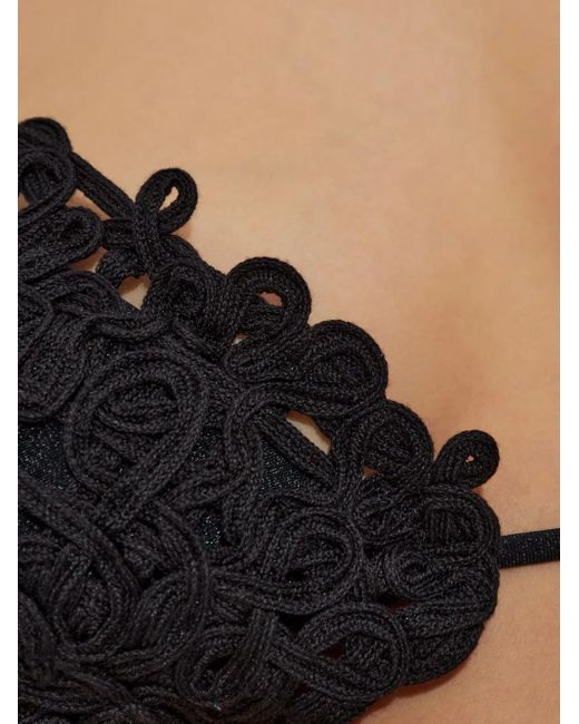 Cult Gaia Black Knitted Bikini Top
