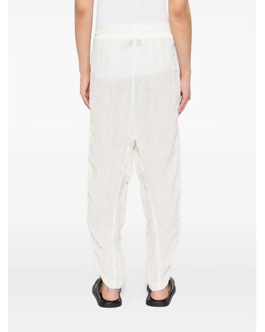Tessitura Body Couture White Drawstring Cuffed Trousers for men