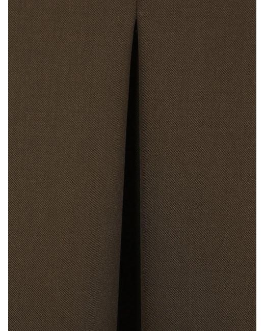 Ter Et Bantine Green Button-Fastening Pleat-Detail Midi Skirt