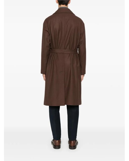 Abrigo Ostuni con cinturón Hevò de hombre de color Brown