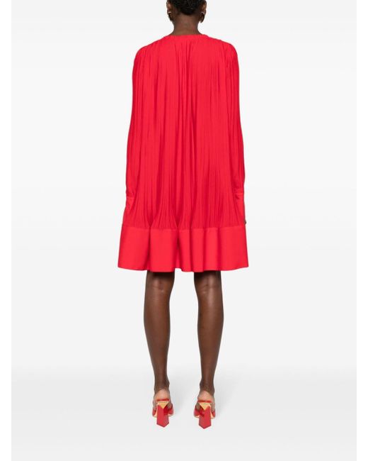 Vestido corto con efecto plisado Lanvin de color Red