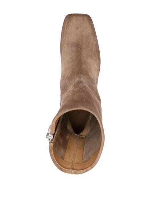Bottines En Daim À Talon Épais Marsèll en coloris Brown