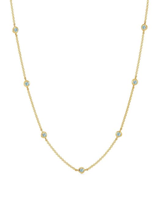 Dower & Hall Metallic 18K Vermeil Aquamarine Dewdrop-Pendant Necklace