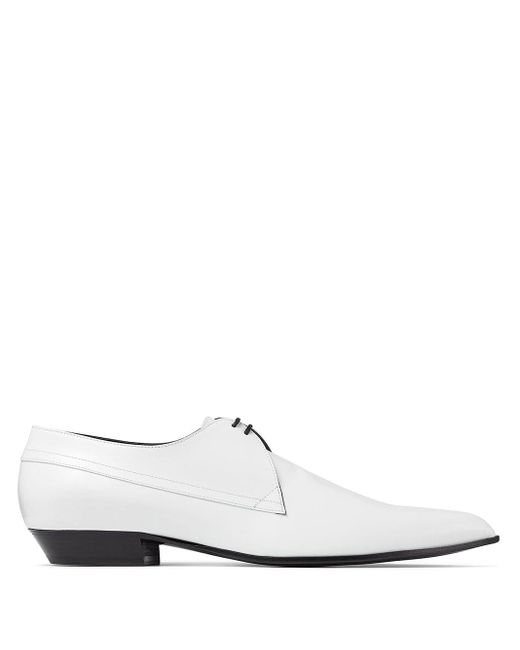 Jimmy Choo Leer Grace Derby Schoenen in het Wit voor heren - Lyst
