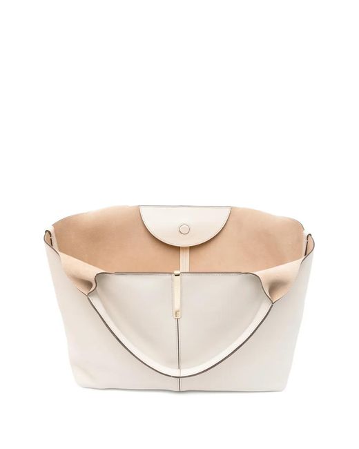 Tod's White Medium-Small Leather Shopping Bag