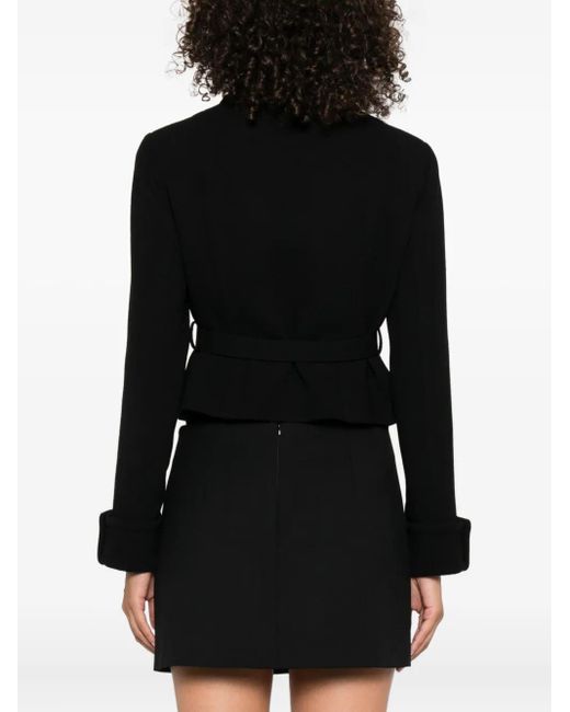 P.A.R.O.S.H. Black Peter Pan-Collar Button-Up Jacket