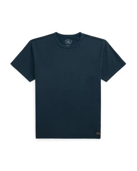 RRL Blue Cotton T-Shirt for men