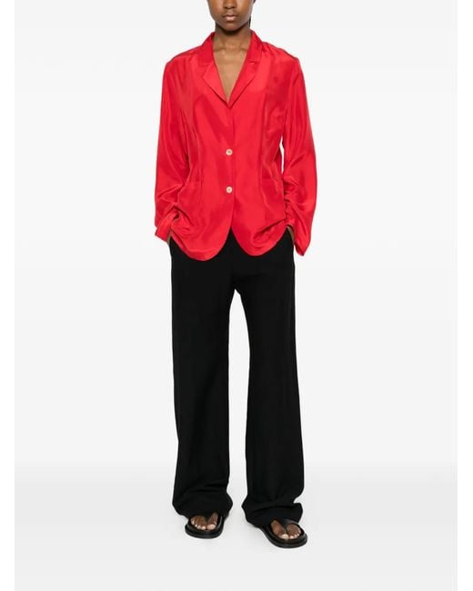 P.A.R.O.S.H. Red Saxon Button Patch-Pocket Blazer