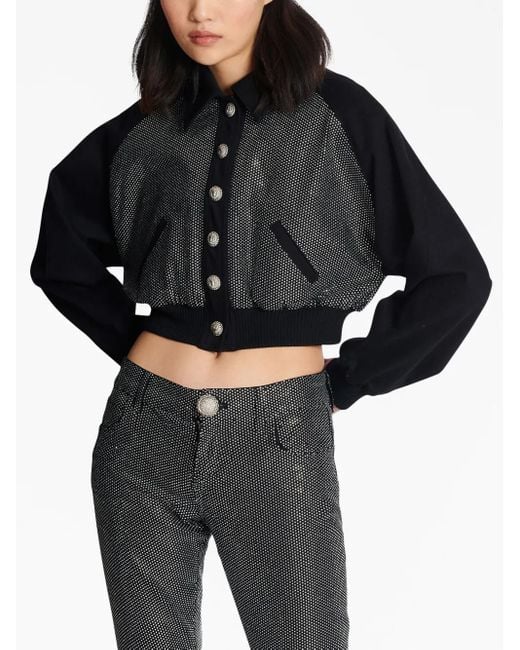 Chaqueta de mezclilla con imitación Balmain de color Black