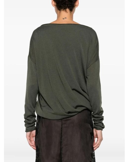 Liviana Conti Green Boat-Neck Sweater