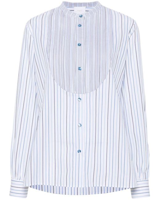 ..,merci Blue Striped Cotton Shirt