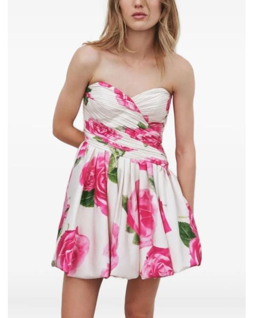 Vestido corto Olea floral palabra de honor Aje. de color Pink