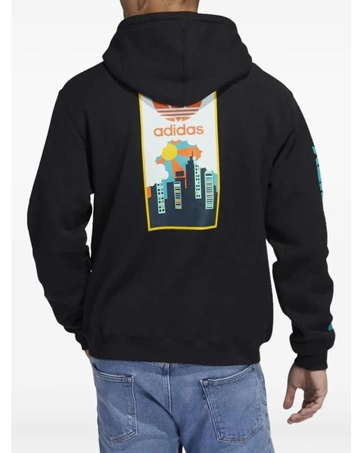 Adidas Blue X Beyond The Streets Logo-Detail Hoodie for men