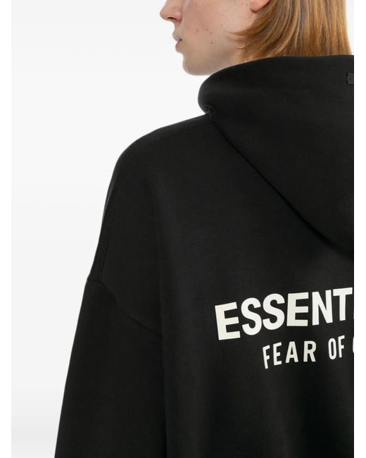 Essentials Black Classic Hoodie for men