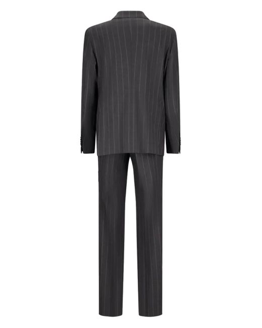 Tagliatore Black Pinstripe Double-Breasted Suit for men