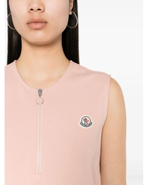 Moncler Pink Logo-Appliqué Mini Dress