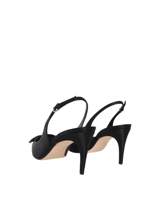 Sergio Rossi Black Pointed-Toe Slingback Pumps