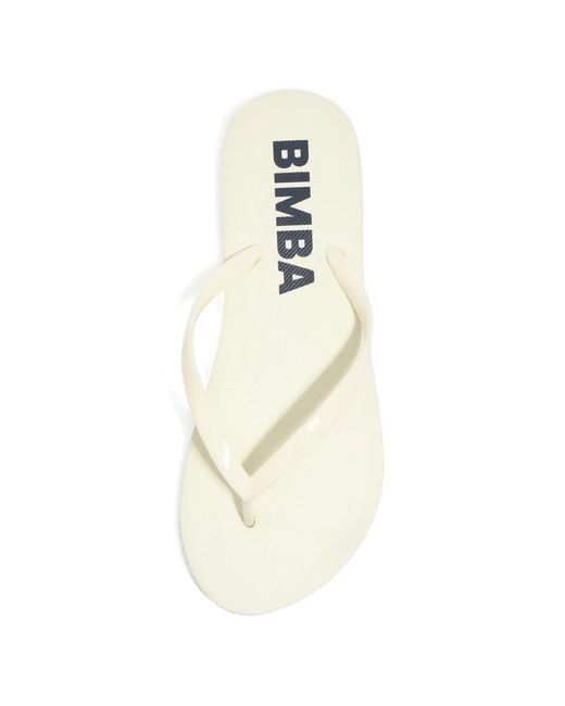 Bimba Y Lola White Logo-Print Flip-Flops
