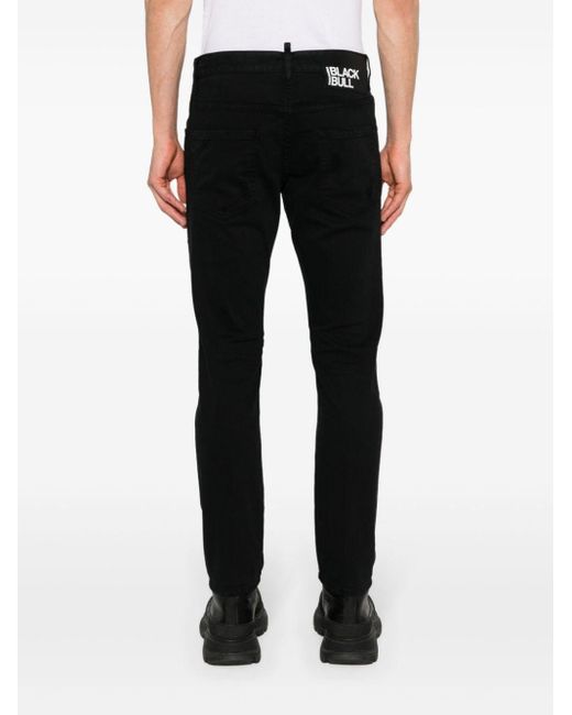 DSquared² Black Bull Skater Slim-fit Jeans for men